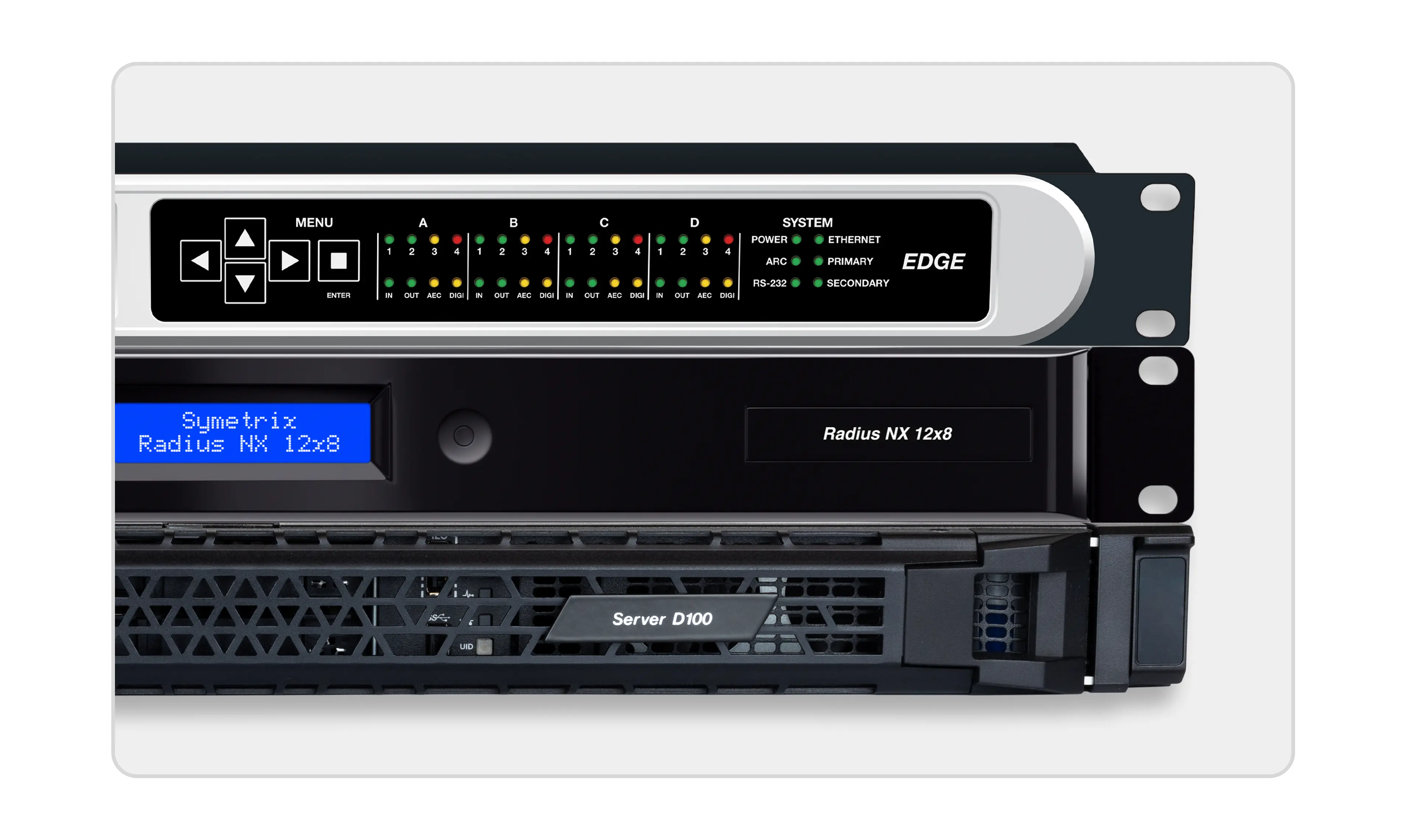 Example of Symetrix DSP with AEC for corporate hybrid meeting use cases.