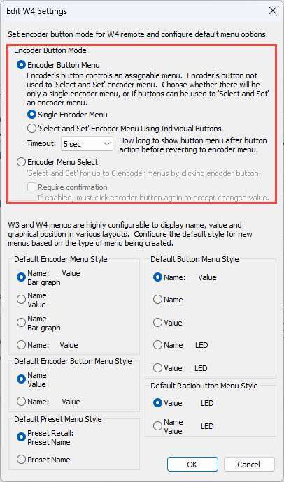 Encoder button mode 2