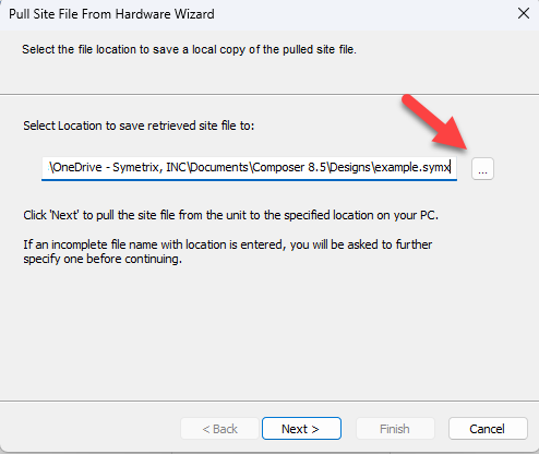 Save retrieved site file